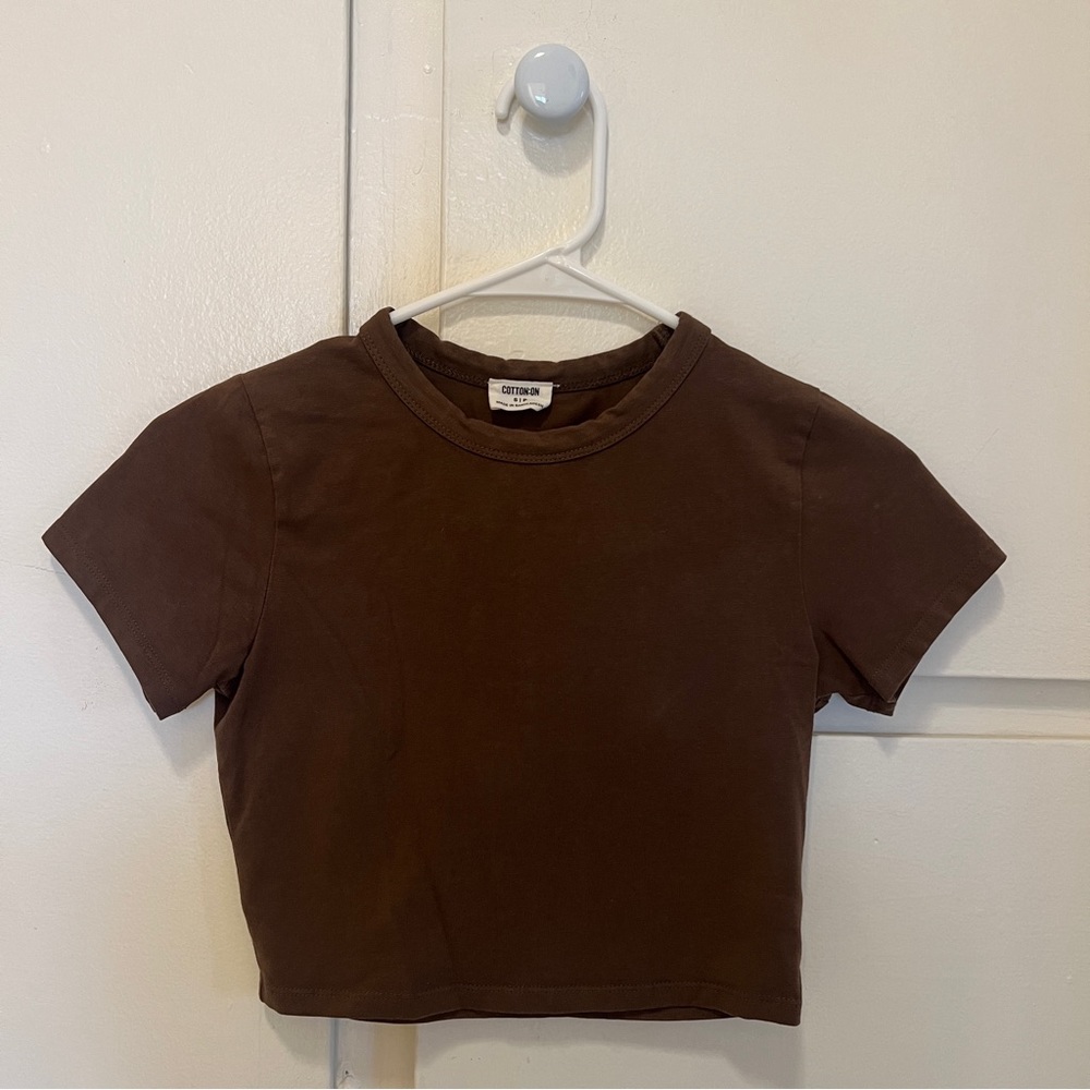 brown baby tee from cotton on